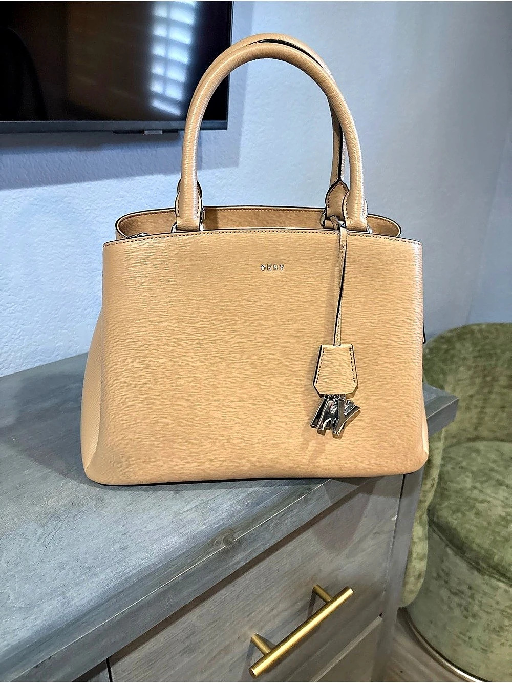 Brahmin Structured Satchel in Brown Like New
